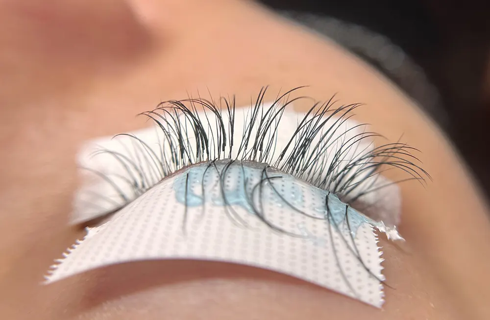Eyelash professional deep cleaning - after sebum removal and before applying eyelash extensions at MLashes Brisbane