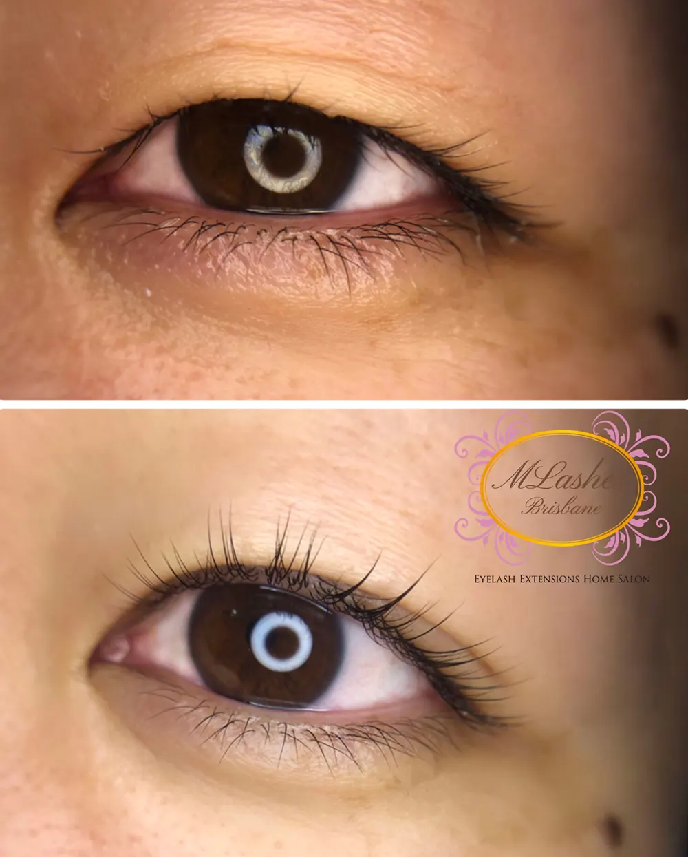 changing just eyelashes with eyelash lift by MLashes Brisbane